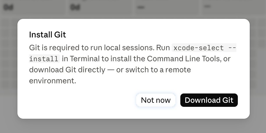 Okno Install Git na Macu