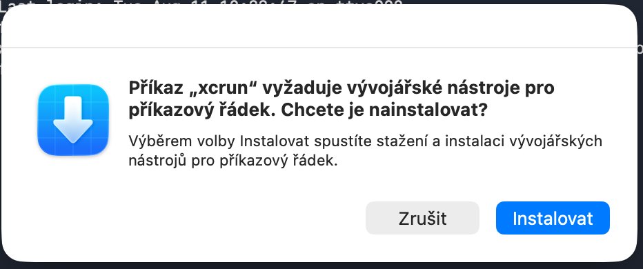 Systémový dotaz na instalaci vývojářských nástrojů